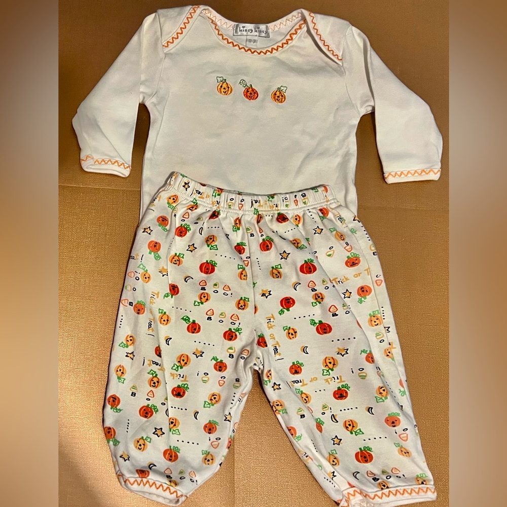 Kissy Kissy Pumpkin Fall Halloween Onesie w/ Pants